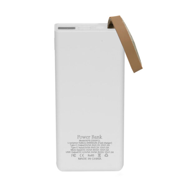 Повербанк 20000mAh Power Bank Kraft KPB-2320FCL White 22.5W QC3.0 LED-ліхтар - Зображення 3