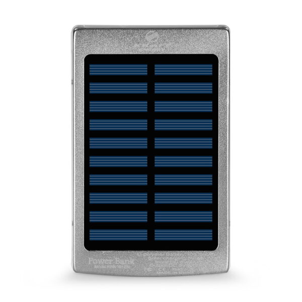 Повербанк з сонячною панеллю 10000mAh Power Bank Kraft KPB-1012SL Silver LED-ліхтар
