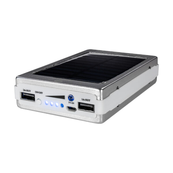 Повербанк з сонячною панеллю 10000mAh Power Bank Kraft KPB-1012SL Silver LED-ліхтар - Зображення 4