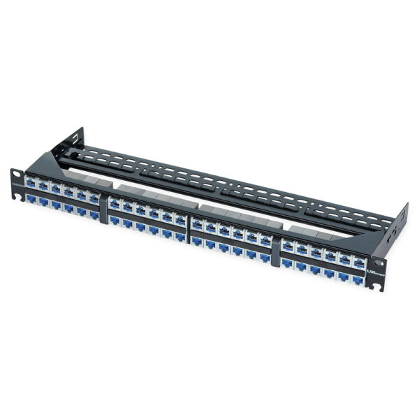 Патч-панель на 48 портів з модулями FutureCom 6A, 1U, 19", чорна, Corning — изображение 2