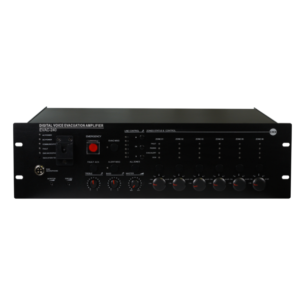 Підсилювач-контролер CMX EVAC-240, 6 зон, 19" — изображение 2