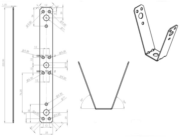 Пластина без гайки для кріплення шпильки M8 до профнастилу - Зображення 2