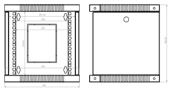 Шафа 10", 6U, 320х300мм (Ш*Г) - Зображення 2