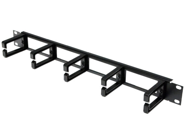 Кабельний організатор 1U з 5 пластиковими кільцями, чорний