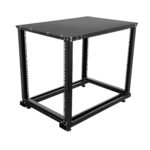 Стійка 12U глибина 750мм, подвійна, з дахом, чорна, CMS