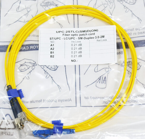 Патчкорд ST/UPC-LC/UPC SM 2м Duplex Slim - Зображення 2