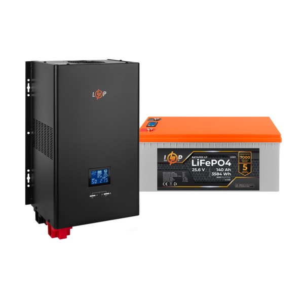 Комплект резервного живлення LP (LogicPower) ДБЖ + літієва (LiFePO4) батарея (UPS W5000+ АКБ LiFePO4 3584W)