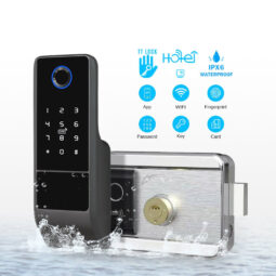 Замок біометричний автономний Trinix TRL-5202BT2FW Black з Bluetooth, зчитувачем відбитків пальців і карт Mifare