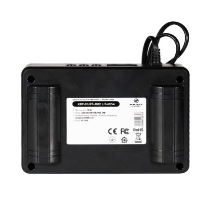 Джерело безперебійного живлення DC UPS Kraft KRF-MUPS-1812 5V/9V/12V/24V/PoE, LiFePO4 2*6Ah, для роутера і медіаконвертера - Зображення 5