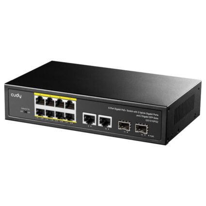 PoE-комутатор 12-портовий некерований Cudy GS1010PS2 гігабітний з 8 портами PoE+, 120W — изображение 2