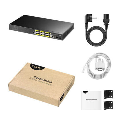 PoE-комутатор 21-портовий керований L2 Cudy GS2018PS2-200W гігабітний з 16 портами PoE, 200W — изображение 4