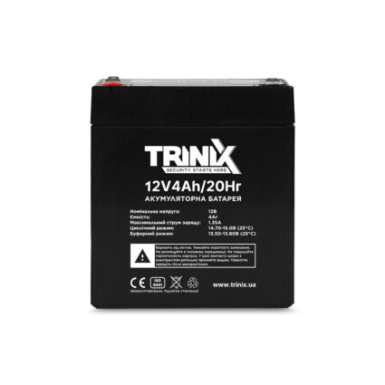 Trinix 12V4Ah/20Hr AGM Акумуляторна батарея 12В 4Аг свинцево-кислотна - Зображення 2