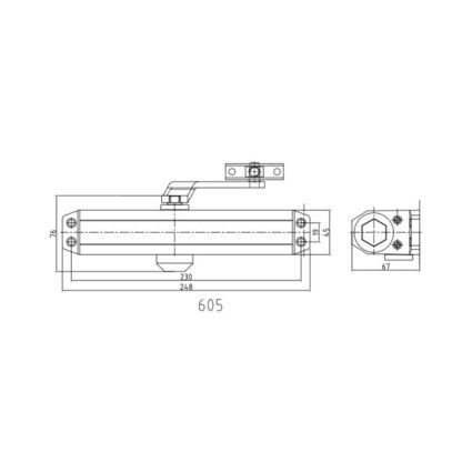 Дверний доводчик Dortec DT-65H Graphite з фіксацією дверей у відчиненому положенні — изображение 4
