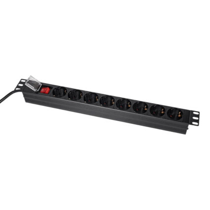 Блок розеток Trinix TRX-PDU/8M-16А Black для комутаційної шафи 19" на 8 розеток, з вимикачем - Зображення 3