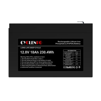 Акумуляторна батарея літій-залізо-фосфатна 12.8В 18Аг Cyclen 12.8V 18AH LiFePo4 - Зображення 3