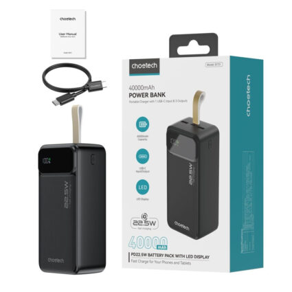 Повербанк 40000mAh Choetech B731 Black 22.5W QC3.0 PD3.0 - Зображення 3