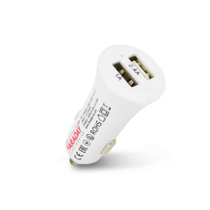 Автомобільний зарядний пристрій Faraday Electronics 18W/USB/2.4A +1 A car з 2 USB виходами 2.4 А і 1А - Зображення 2