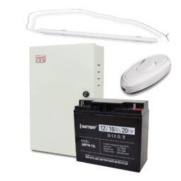 Комплект: Cвітильник LED лінійний 1500мм 22Вт 6500K + Безперебійний блок живлення UPS 85W Smart ASCH MBB 12 В + Акумулятор ABP18-12L 18 А·год + Перемикач світла e.switch wires 6A white