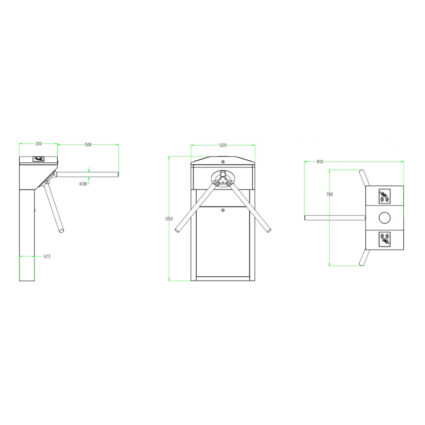 Турнікет-трипод ZKTeco TS1022 Pro з контролером, зчитувачем відбитку пальця і RFID карт — изображение 3