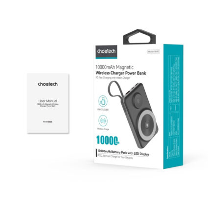 Повербанк 10000mAh Choetech B695 Black QC3.0 PD3.0 бездротова зарядка смартфонів та Apple Watch — изображение 4