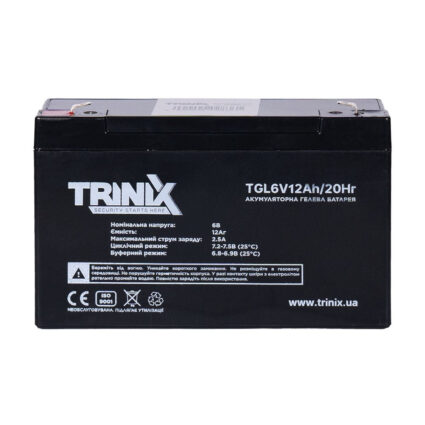 Акумуляторна батарея гелева 6В 12Аг Trinix TGL6V12Ah/20Hr GEL - Зображення 2