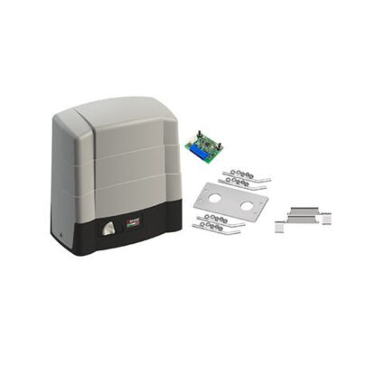 Електромеханічний привід Roger Technology BG30/1804/HS із самогальмуючими редукторами для відкатних воріт вагою до 1800 кг із магнітними кінцевими вимикачами.