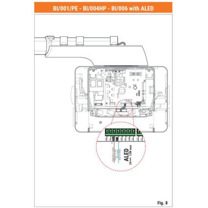 ALED/6C - 6 метрова світлодіодна стрічка червоного кольору з кабелем для шлагбауму BIONIK 6, BIONIK 4, WAY004/GO - Зображення 4
