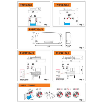 R93/RX2RC/U Універсальний радіоприймач з динамічним кодом, 2 канали, 433,92 МГц (до 1000 кодів у пам’яті), у пластиковому корпусі Roger Technology — изображение 2