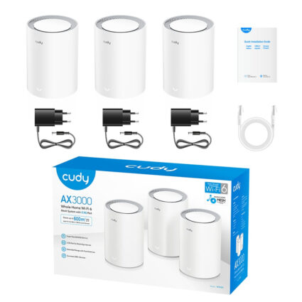 Маршрутизатор WiFi Mesh-система WiFi 6 2.5G Cudy M3000 V2.0 White (3-Pack) 3 штуки дводіапазонні AX3000 - Зображення 4