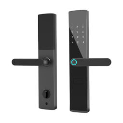 Замок біометричний автономний Trinix TRL-7704WF Black L/R з Wi-Fi, зчитувачем відбитків пальців і карт Mifare