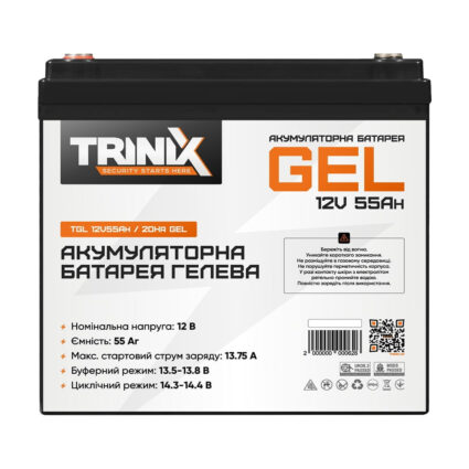 Акумуляторна батарея гелева 12В 55Аг Trinix TGL12V55Ah/20Hr GEL - Зображення 2
