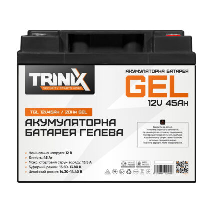 Акумуляторна батарея гелева 12В 45Аг Trinix TGL12V45Ah/20Hr GEL - Зображення 2