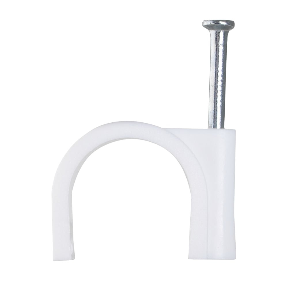 000023674_1_2 Скоба з цвяхом E-NET 5 мм біла, 100 штук - Зображення 1