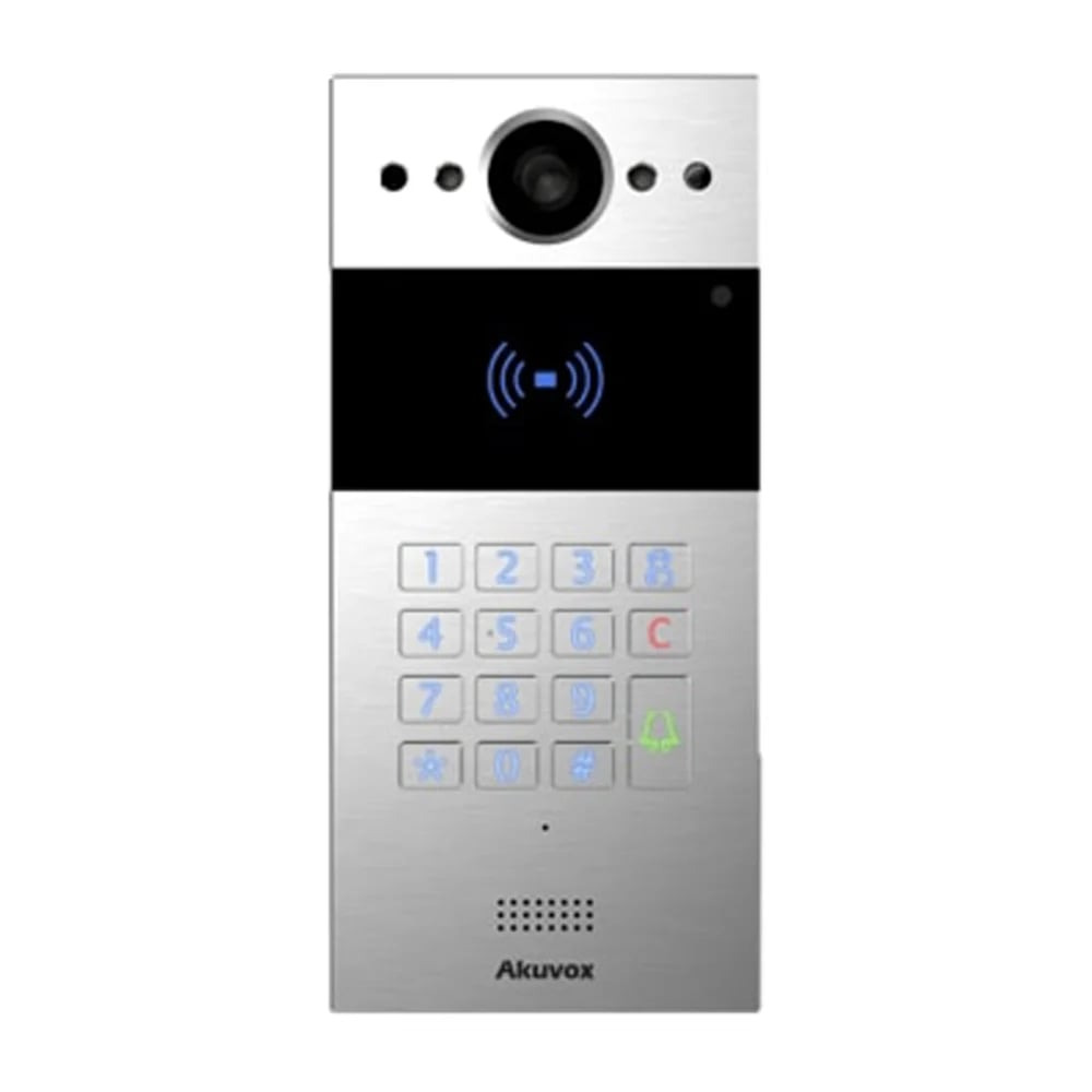 000002004_1_67 IP-відеопанель багатоабонентська 2Mp Akuvox R20K Silver зі зчитувачем EM-Marine / Mifare / NFC - Зображення 1