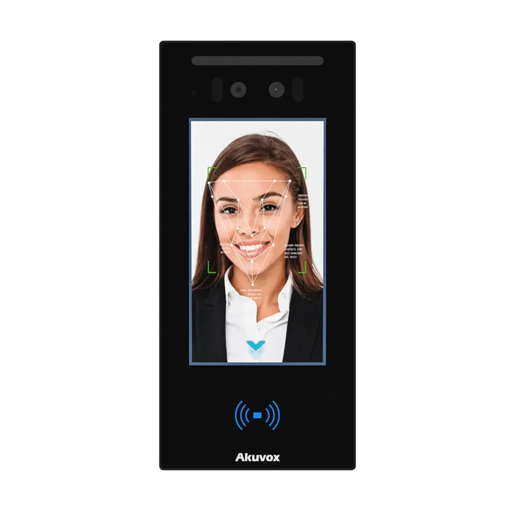 000005601_1_1_19 IP-відеопанель багатоабонентська 2Mp Akuvox E16C з екраном 5", розпізнаванням облич та зчитувачем Mifare / NFC / BLE / QR - Зображення 1