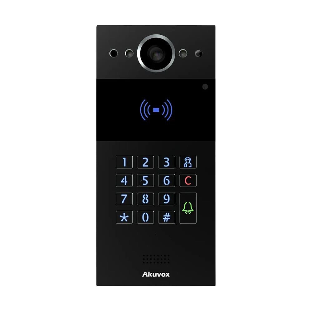 000020502_1_4 IP-відеопанель багатоабонентська 2Mp Akuvox R20K Black зі зчитувачем EM-Marine / Mifare / NFC - Зображення 1