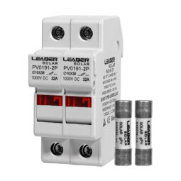 Комплект роз'єднувача та запобіжника 1000V Leader 32A PV0191-2P та 2 шт. 15A BX0234 для сонячних панелей