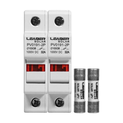 Комплект роз'єднувача та запобіжника 1000V Leader 32A PV0191-2P та 2 шт. 15A BX0234 для сонячних панелей - Зображення 2