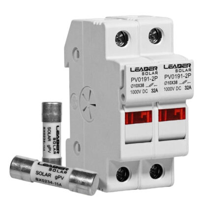Комплект роз'єднувача та запобіжника 1000V Leader 32A PV0191-2P та 2 шт. 15A BX0234 для сонячних панелей - Зображення 3