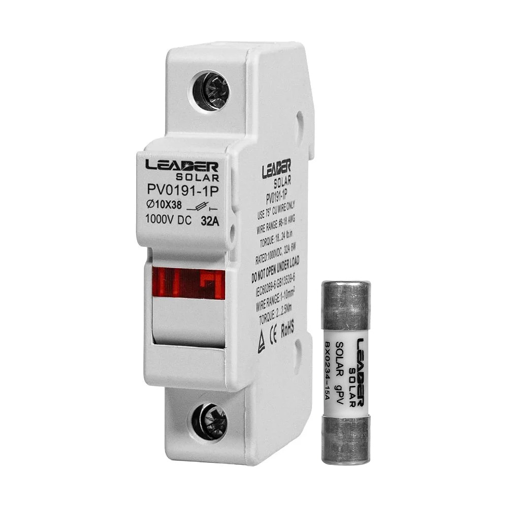 komplekt-roz-ednuvacha-ta-zapobizhnika-1000v-leader-32a-pv0191-1 Комплект роз'єднувача та запобіжника 1000V Leader 32A PV0191-1P та 15A BX0234 для сонячних панелей - Зображення 1