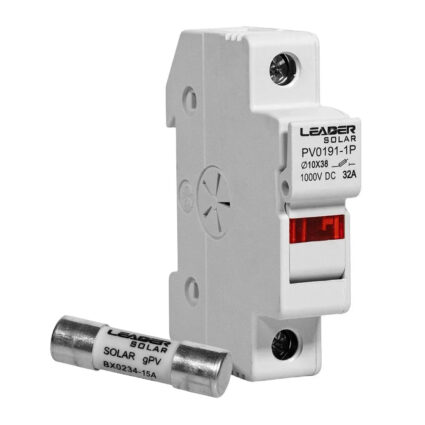 Комплект роз'єднувача та запобіжника 1000V Leader 32A PV0191-1P та 15A BX0234 для сонячних панелей — изображение 2
