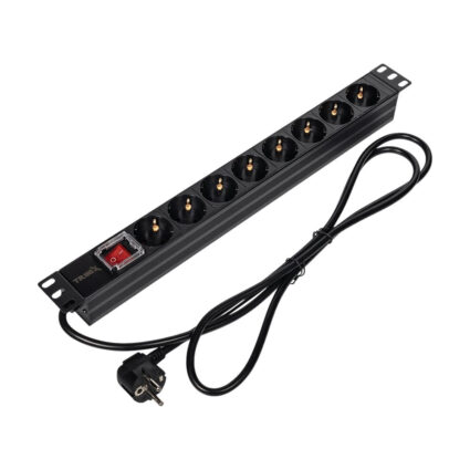 Блок розеток Trinix TRX-PDU/8M-16А Black для комутаційної шафи 19" на 8 розеток, з вимикачем - Зображення 2