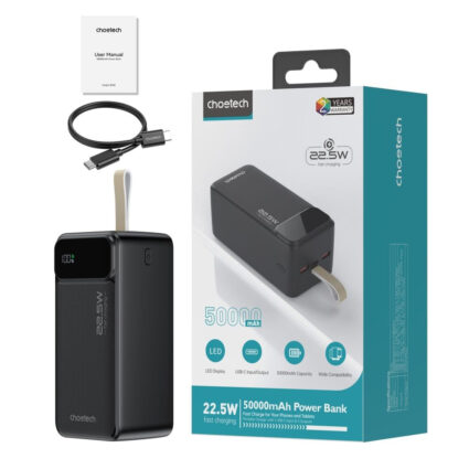 Повербанк 50000 mAh Choetech B732 Black 22.5W QC3.0 PD3.0 - Зображення 3