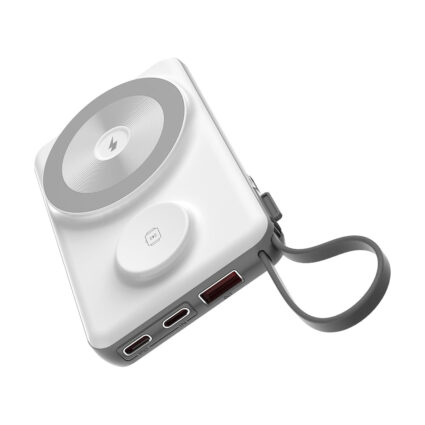 Повербанк 10000mAh Choetech B695 White QC3.0 PD3.0 бездротова зарядка смартфонів та Apple Watch - Зображення 5