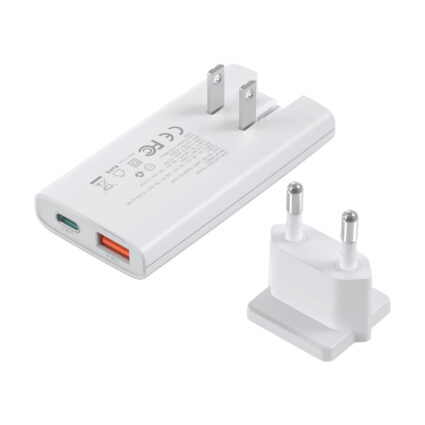 Мережевий зарядний пристрій Choetech PD6011 Ultra thin PD67W GAN A+C White - Зображення 3
