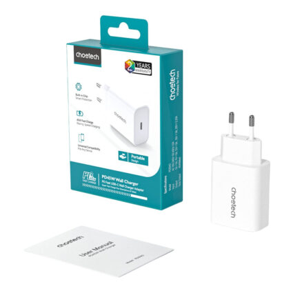 Мережевий зарядний пристрій Choetech PD3042 mini PD45W USB-C White - Зображення 3