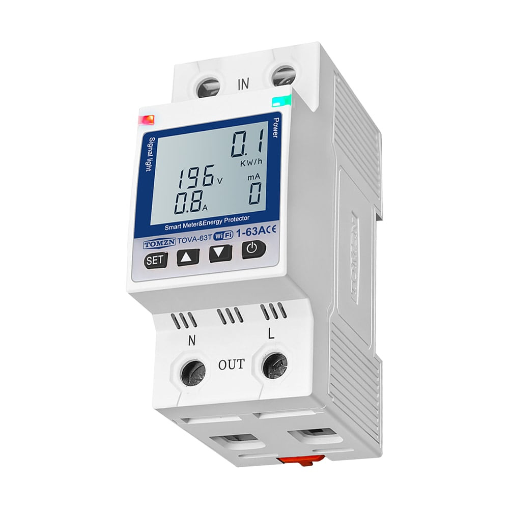 000024996_1_96 Розумний автоматичний вимикач з Wi-Fi (Tuya) TOMZN TOVA-63T 63A з моніторингом енергоспоживання, захисним реле напруги та захистом від витоку струму - Зображення 1
