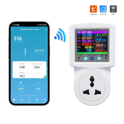 Розумна розетка з реле контролю напруги, струму, потужності з Wi-Fi (Tuya) TOMZN TOVPD1-SKW Universal+EU 16A, моніторинг енергоспоживання - Зображення 4