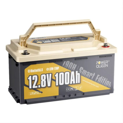Акумуляторна батарея літій-залізо-фосфатна з Bluetooth 12.8В 100А*год LiFePO4 Power Queen H190 P12V100-100-RV190-BT-4-AC150 - Зображення 2