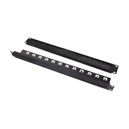 Кабельний організатор Trinix TRX-1U/CM-BH Black з щіткою та кабельними введеннями — изображение 2